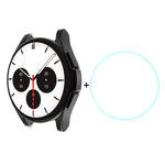ENKAY For Samsung Galaxy Watch4 Classic 42mm ENKAY Hat-Prince Full Coverage Electroplate Soft Case TPU HD Clear Cover + Tempered Glass Protector, For Samsung Galaxy Watch4 Classic 42mm