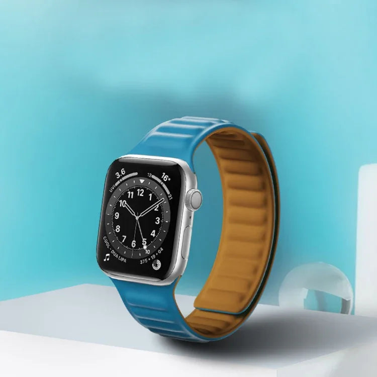 Silicone Magnetic Strap Watchband For Apple Watch Series, 7 41mm / 6&SE&5&4 40mm / 3&2&1 38mm, 7 45mm / 6&SE&5&4 44mm / 3&2&1 42mm