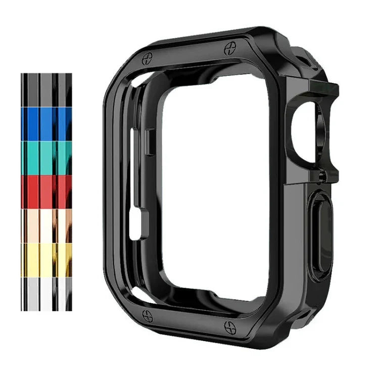Anti-fall Electroplating TPU Watch Protective Case for Apple 1/2/3/4/5/6/7/SE, 38mm/40mm/41mm, 42mm/44mm/45mm