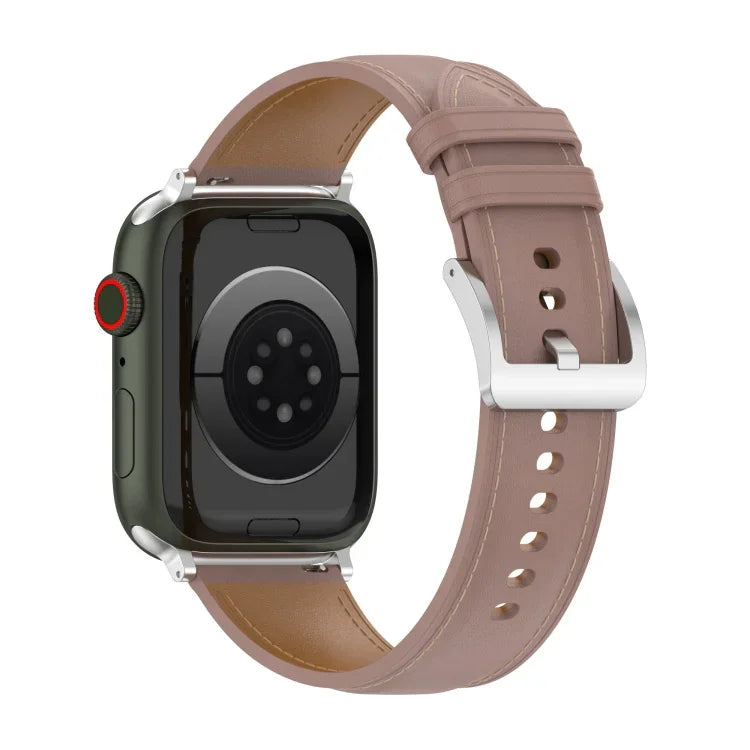 Top Layer Cowhide Sewing Watch Strap For Apple Watch Series, 7 41mm / 6&SE&5&4 40mm / 3&2&1 38mm 20mm, 7 45mm / 6&SE&5&4 44mm / 3&2&1 42mm 22mm, 7 41mm / 6&SE&5&4 40mm / 3&2&1 38mm 22mm, 7 45mm / 6&SE&5&4 44mm / 3&2&1 42mm 20mm