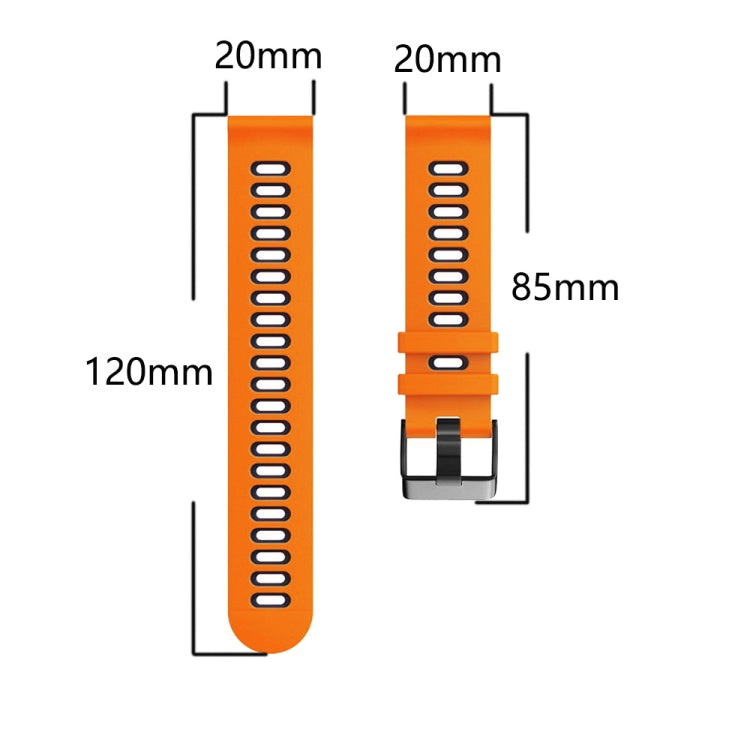 20mm Mixed-Color Silicone Strap, For Samsung Galaxy Watch Active 2 44mm, For Samsung Galaxy watch Active 40mm