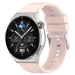 Protruding Head Silver Buckle Silicone Watch Band, For Huawei Watch GT 3 Pro 46mm 22mm, For Huawei Watch GT 3 Pro 43mm 20mm