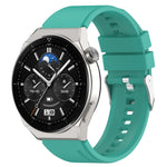 Protruding Head Silver Buckle Silicone Watch Band, For Huawei Watch GT 3 Pro 46mm 22mm, For Huawei Watch GT 3 Pro 43mm 20mm