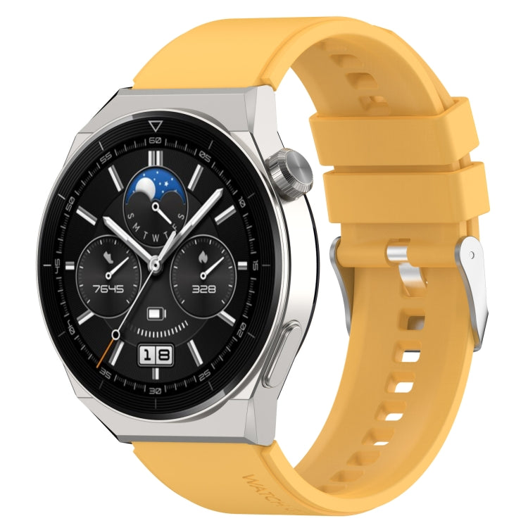 Protruding Head Silver Buckle Silicone Watch Band, For Huawei Watch GT 3 Pro 46mm 22mm, For Huawei Watch GT 3 Pro 43mm 20mm