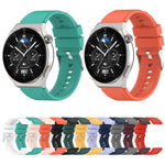 Protruding Head Silver Buckle Silicone Watch Band, For Huawei Watch GT 3 Pro 46mm 22mm, For Huawei Watch GT 3 Pro 43mm 20mm