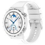 Protruding Head Silver Buckle Silicone Watch Band, For Huawei Watch GT 3 Pro 46mm 22mm, For Huawei Watch GT 3 Pro 43mm 20mm