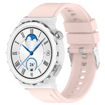 Protruding Head Silver Buckle Silicone Watch Band, For Huawei Watch GT 3 Pro 46mm 22mm, For Huawei Watch GT 3 Pro 43mm 20mm