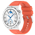 Protruding Head Silver Buckle Silicone Watch Band, For Huawei Watch GT 3 Pro 46mm 22mm, For Huawei Watch GT 3 Pro 43mm 20mm