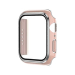 Electroplating Two-color PC+Tempered Film Watch Case, For Apple Watch Series 9 / 8 / 7 45mm, For Apple Watch Series 6/5/4/SE 44mm
