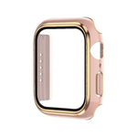 Electroplating Two-color PC+Tempered Film Watch Case, For Apple Watch Series 9 / 8 / 7 45mm, For Apple Watch Series 6/5/4/SE 44mm
