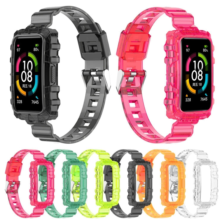 One-Piece Transparent Silicone Watch Band, For Huawei Band 7, For Huawei Band 6, For Honor Band 6