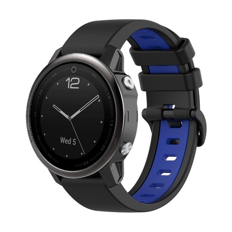 22mm Silicone Sports Two-Color Watch Band, For Garmin Fenix 5S, For Garmin Fenix 5S Plus