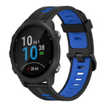 20mm Vertical Pattern Two-Color Silicone Watch Band, For Garmin Forerunner 245 Music, For Garmin Vivoactive 3 Music