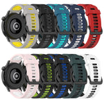20mm Vertical Pattern Two-Color Silicone Watch Band, For Garmin Forerunner 245 Music, For Garmin Vivoactive 3 Music