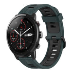 22mm Vertical Pattern Two-Color Silicone Watch Band, For Amazfit 2 Stratos, For  Amazfit Z
