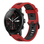 22mm Vertical Pattern Two-Color Silicone Watch Band, For Amazfit 2 Stratos, For  Amazfit Z