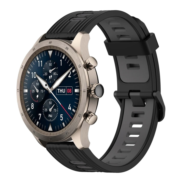 22mm Vertical Pattern Two-Color Silicone Watch Band, For Amazfit 2 Stratos, For  Amazfit Z