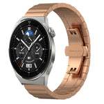22mm One Bead Butterfly Buckle Metal Steel Watch Band, For Huawei Watch GT 3 Pro 46mm
