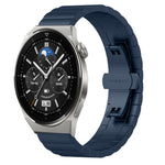22mm One Bead Butterfly Buckle Metal Steel Watch Band, For Huawei Watch GT 3 Pro 46mm