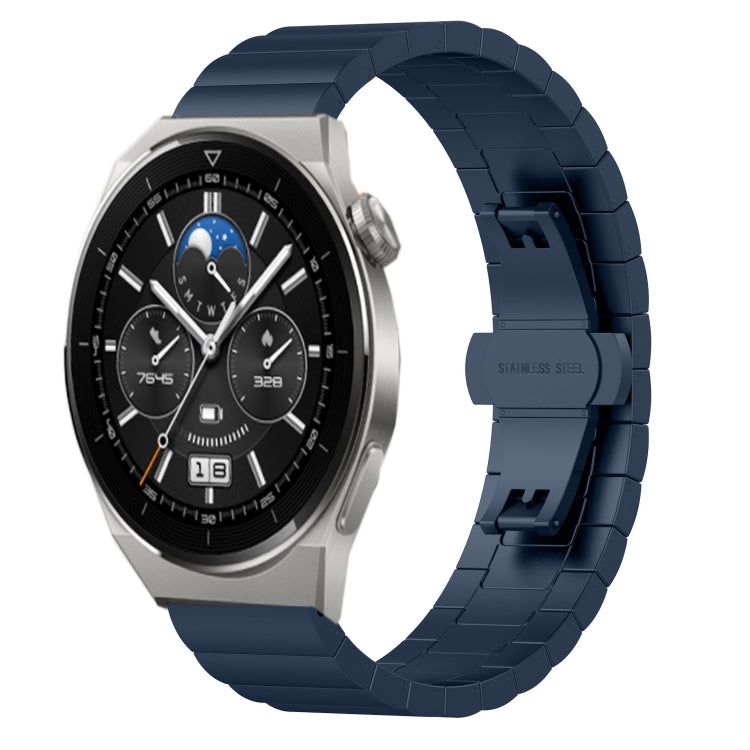 22mm One Bead Butterfly Buckle Metal Steel Watch Band, For Huawei Watch GT 3 Pro 46mm