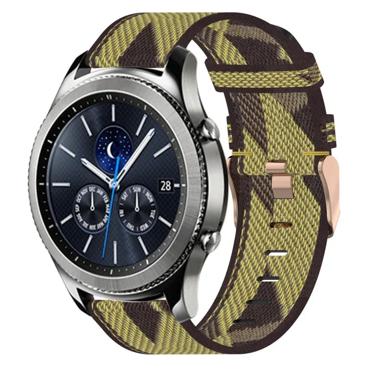 22mm Nylon Woven Watch Band, For Samsung Galaxy Watch3 45mm, For Samsung Galaxy Watch 46mm, For Samsung Gear S3 Classic, For Samsung Gear S3 Frontier