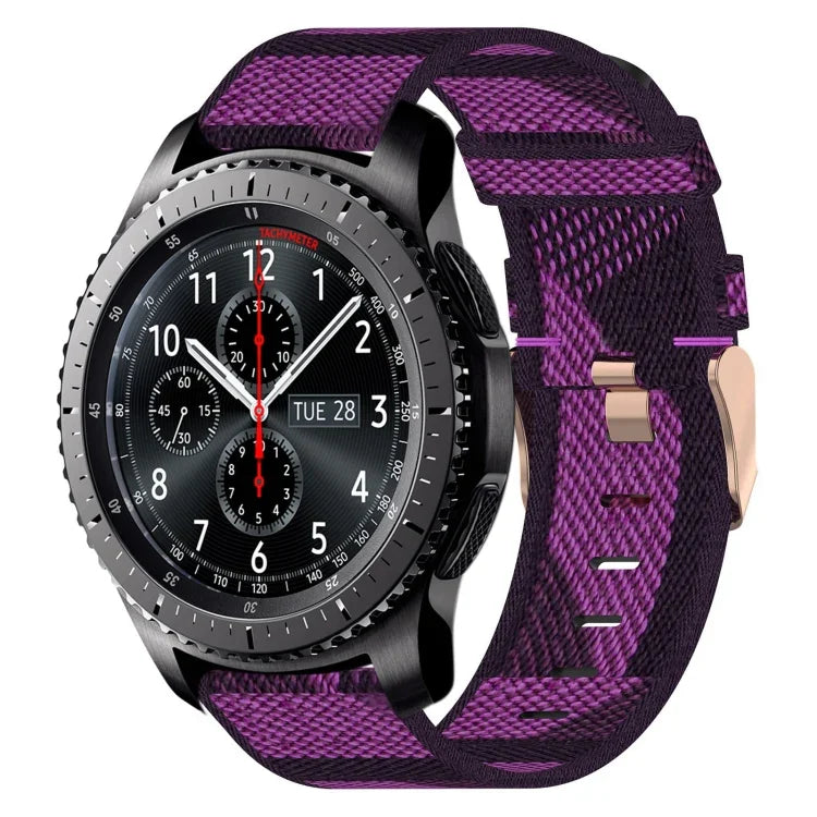 22mm Nylon Woven Watch Band, For Samsung Galaxy Watch3 45mm, For Samsung Galaxy Watch 46mm, For Samsung Gear S3 Classic, For Samsung Gear S3 Frontier