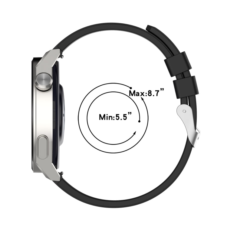 Protruding Head Silicone Strap Silver Buckle, For Huawei  Watch GT Runner 22mm, For Huawei Watch GT3 46mm 22mm, For Huawei Watch 3 / Watch3 Pro 22mm, For Huawei Watch GT2 Pro / GT2e 22mm
