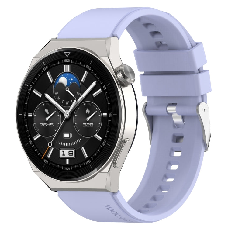 Protruding Head Silicone Strap Silver Buckle, For Huawei  Watch GT Runner 22mm, For Huawei Watch GT3 46mm 22mm, For Huawei Watch 3 / Watch3 Pro 22mm, For Huawei Watch GT2 Pro / GT2e 22mm