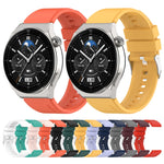 Protruding Head Silicone Strap Silver Buckle, For Huawei Watch GT2 42mm / Watch 2 20mm, For Honor Magic Watch 2 42mm 20mm