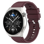 Protruding Head Silicone Strap Silver Buckle, For Huawei Watch GT2 42mm / Watch 2 20mm, For Honor Magic Watch 2 42mm 20mm