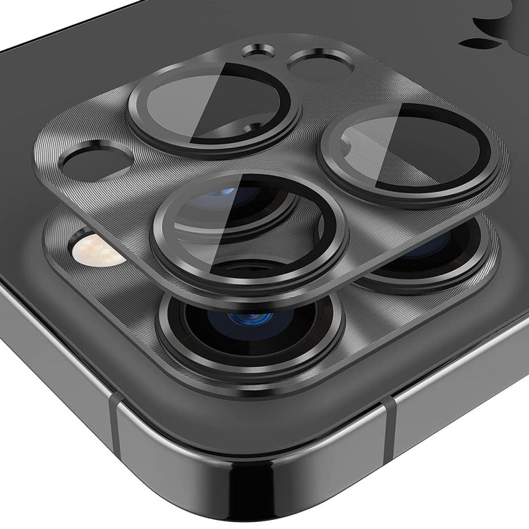 ENKAY Aluminium Alloy Tempered Glass Lens Cover Film For iPhone 14 Pro / 14 Pro Max, For iPhone 14 Pro / 14 Pro Max