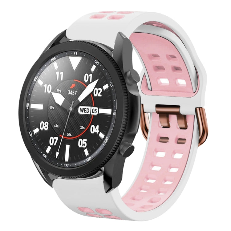 20mm Breathable Two-Color Silicone Watch Band, For Samsung Galaxy Watch 5 Pro  45mm, For Samsung Galaxy Watch 4 40mm