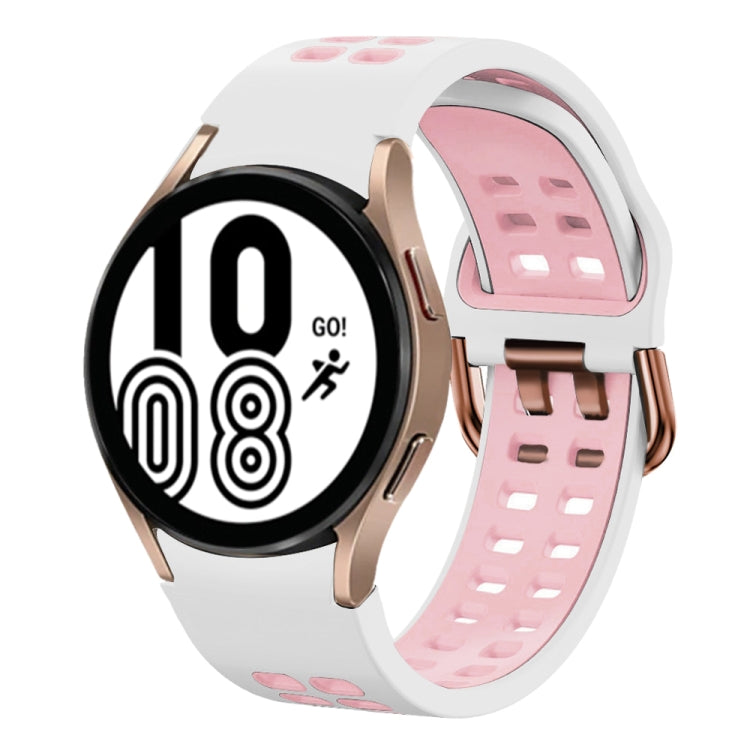 20mm Breathable Two-Color Silicone Watch Band, For Samsung Galaxy Watch 5 Pro  45mm, For Samsung Galaxy Watch 4 40mm