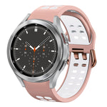20mm Breathable Two-Color Silicone Watch Band, For Samsung Galaxy Watch 4 44mm, For Samsung Galaxy Watch 4 Classic 46mm