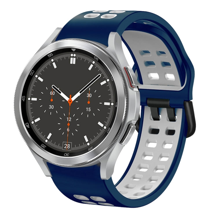 20mm Breathable Two-Color Silicone Watch Band, For Samsung Galaxy Watch 4 44mm, For Samsung Galaxy Watch 4 Classic 46mm