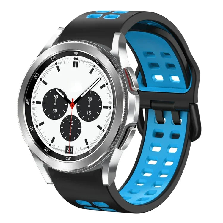 20mm Breathable Two-Color Silicone Watch Band, For Samsung Galaxy Watch 4 Classic 42mm, For Galaxy Watch Active 2
