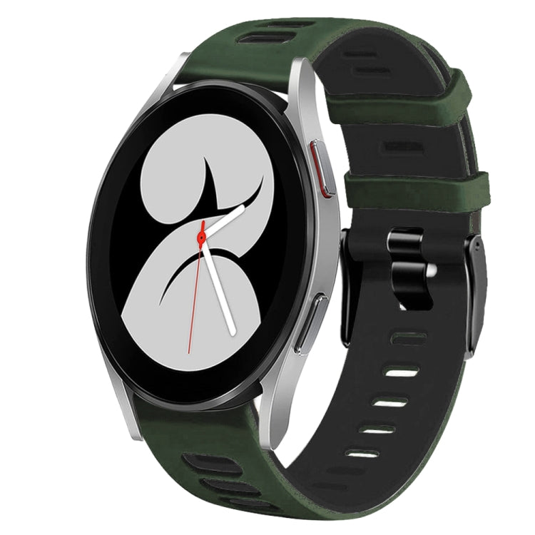 20mm Two-Color Silicone Watch Band, For Samsung Galaxy Watch 5 Pro  45mm, For Samsung Galaxy Watch 4 40mm