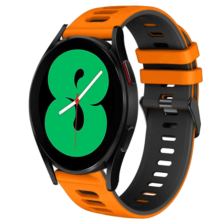 20mm Two-Color Silicone Watch Band, For Samsung Galaxy Watch 4 44mm, For Samsung Galaxy Watch 4 Classic 46mm