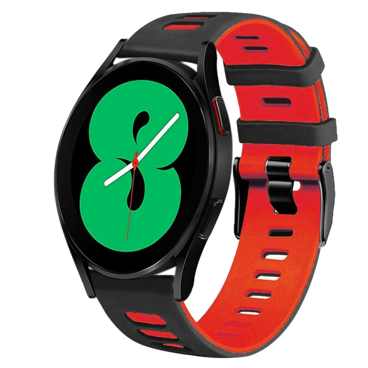 20mm Two-Color Silicone Watch Band, For Samsung Galaxy Watch 4 44mm, For Samsung Galaxy Watch 4 Classic 46mm