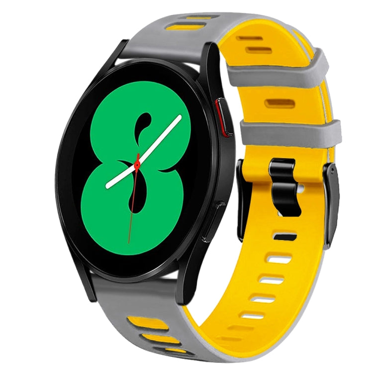 20mm Two-Color Silicone Watch Band, For Samsung Galaxy Watch 4 44mm, For Samsung Galaxy Watch 4 Classic 46mm