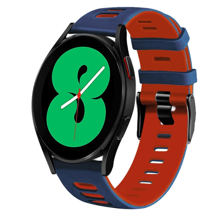 20mm Two-Color Silicone Watch Band, For Samsung Galaxy Watch 4 44mm, For Samsung Galaxy Watch 4 Classic 46mm