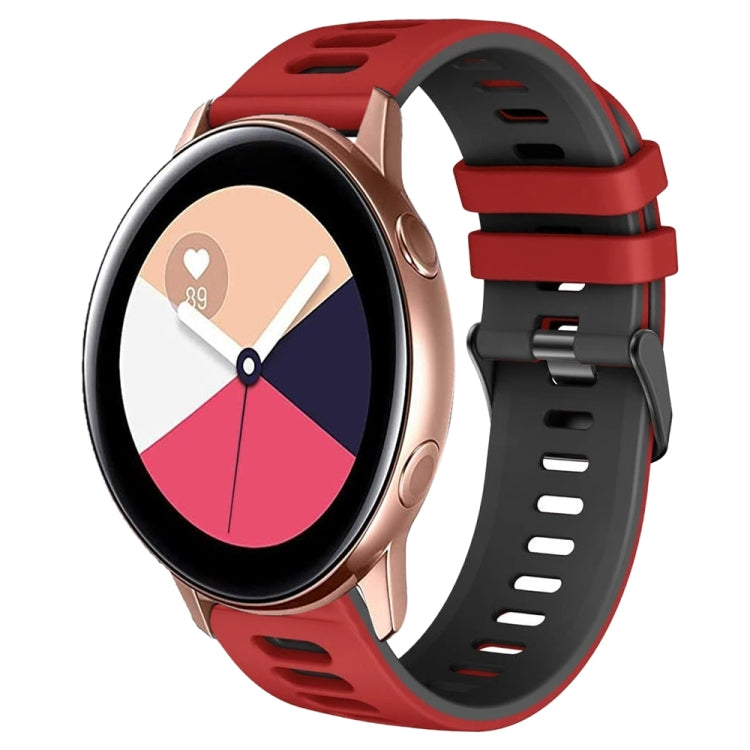 20mm Two-Color Silicone Watch Band, For Samsung Galaxy Watch 4 Classic 42mm, For Samsung Galaxy Watch Active 2