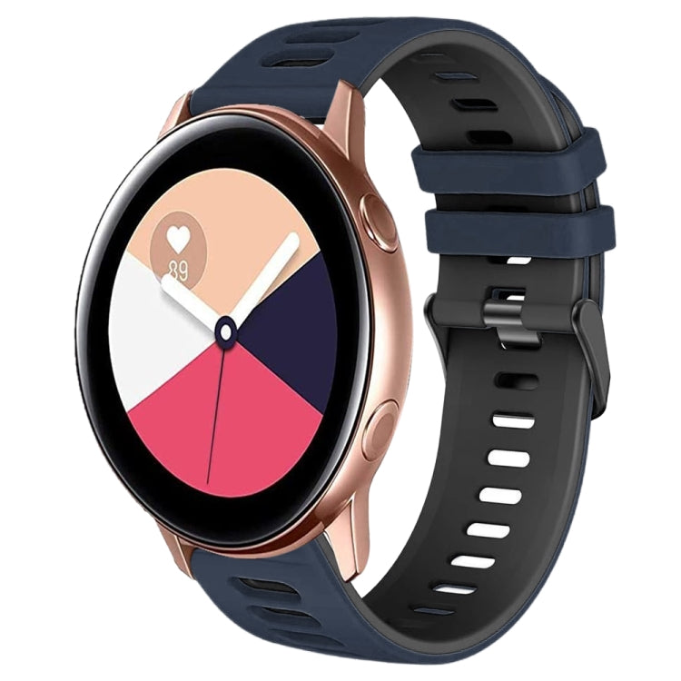 20mm Two-Color Silicone Watch Band, For Samsung Galaxy Watch 4 Classic 42mm, For Samsung Galaxy Watch Active 2