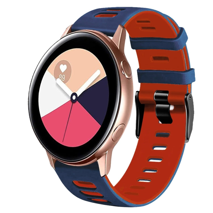 20mm Two-Color Silicone Watch Band, For Samsung Galaxy Watch 4 Classic 42mm, For Samsung Galaxy Watch Active 2