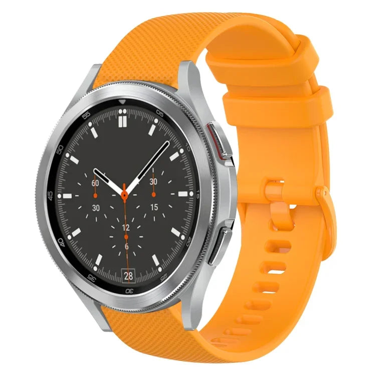 20mm Plaid Solid Color Silicone Watch Band, For Samsung Galaxy Watch4 44mm, For Samsung Galaxy Watch4 Classic 46mm, For Samsung Galaxy Watch4 Classic 42mm, For Samsung Galaxy Watch Active 2