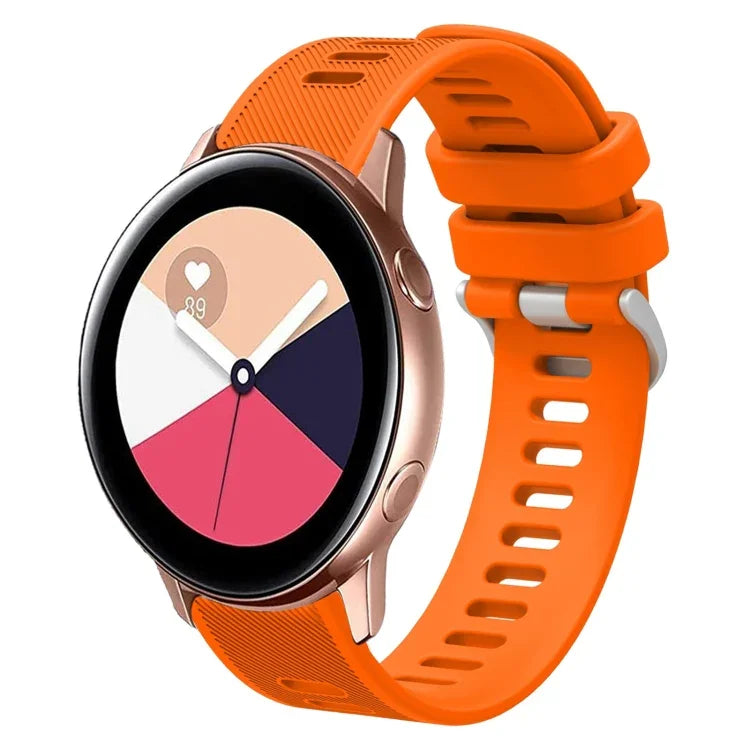 20mm Twill Solid Color Silicone Watch Band, For Samsung Galaxy Watch4 44mm, For Samsung Galaxy Watch4 Classic 46mm, For Samsung Galaxy Watch4 Classic 42mm, For Samsung Galaxy Watch Active 2