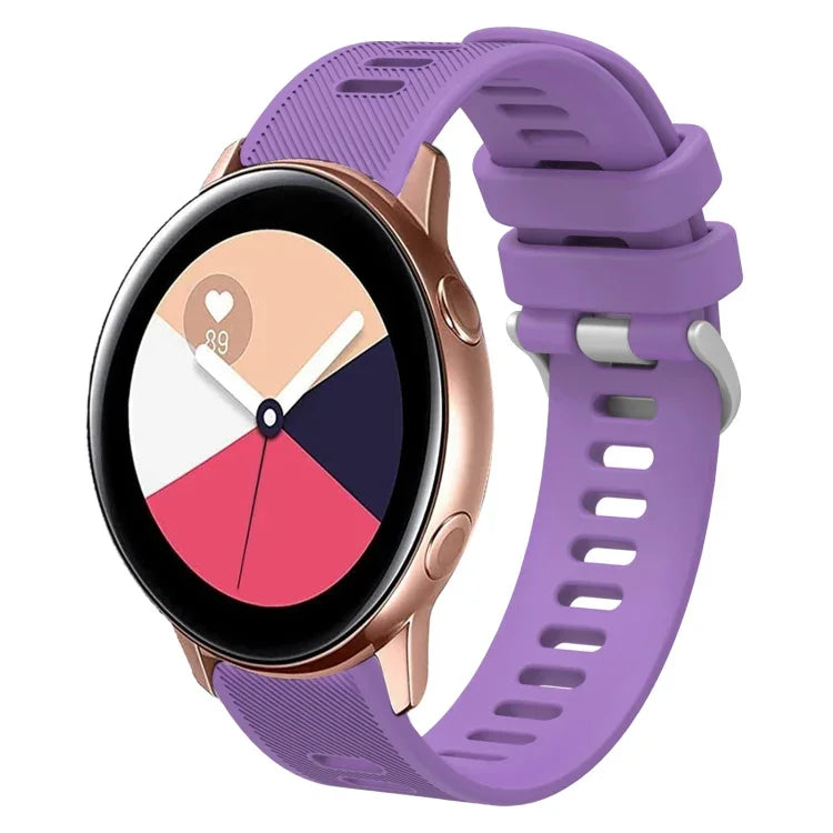 20mm Twill Solid Color Silicone Watch Band, For Samsung Galaxy Watch4 44mm, For Samsung Galaxy Watch4 Classic 46mm, For Samsung Galaxy Watch4 Classic 42mm, For Samsung Galaxy Watch Active 2