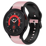 20mm Silicone Adhesive Leather Watch Band, For Samsung Galaxy Watch 5 40mm, For Samsung Galaxy Watch 5 44mm, For Samsung Galaxy Watch 5 Pro 45mm, For Samsung Galaxy Watch 4 40mm, For Samsung Galaxy Watch 4 44mm