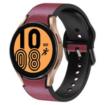 20mm Silicone Adhesive Leather Watch Band, For Samsung Galaxy Watch 5 40mm, For Samsung Galaxy Watch 5 44mm, For Samsung Galaxy Watch 5 Pro 45mm, For Samsung Galaxy Watch 4 40mm, For Samsung Galaxy Watch 4 44mm