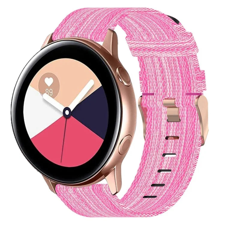 20mm Nylon Woven Watch Band, For Samsung Galaxy Watch4 Classic 42mm, For Samsung Galaxy Watch Active 2